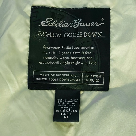 Eddie Bauer Goose Down Vest, Size M Tall, Light Apple Green - Picture 4 of 9